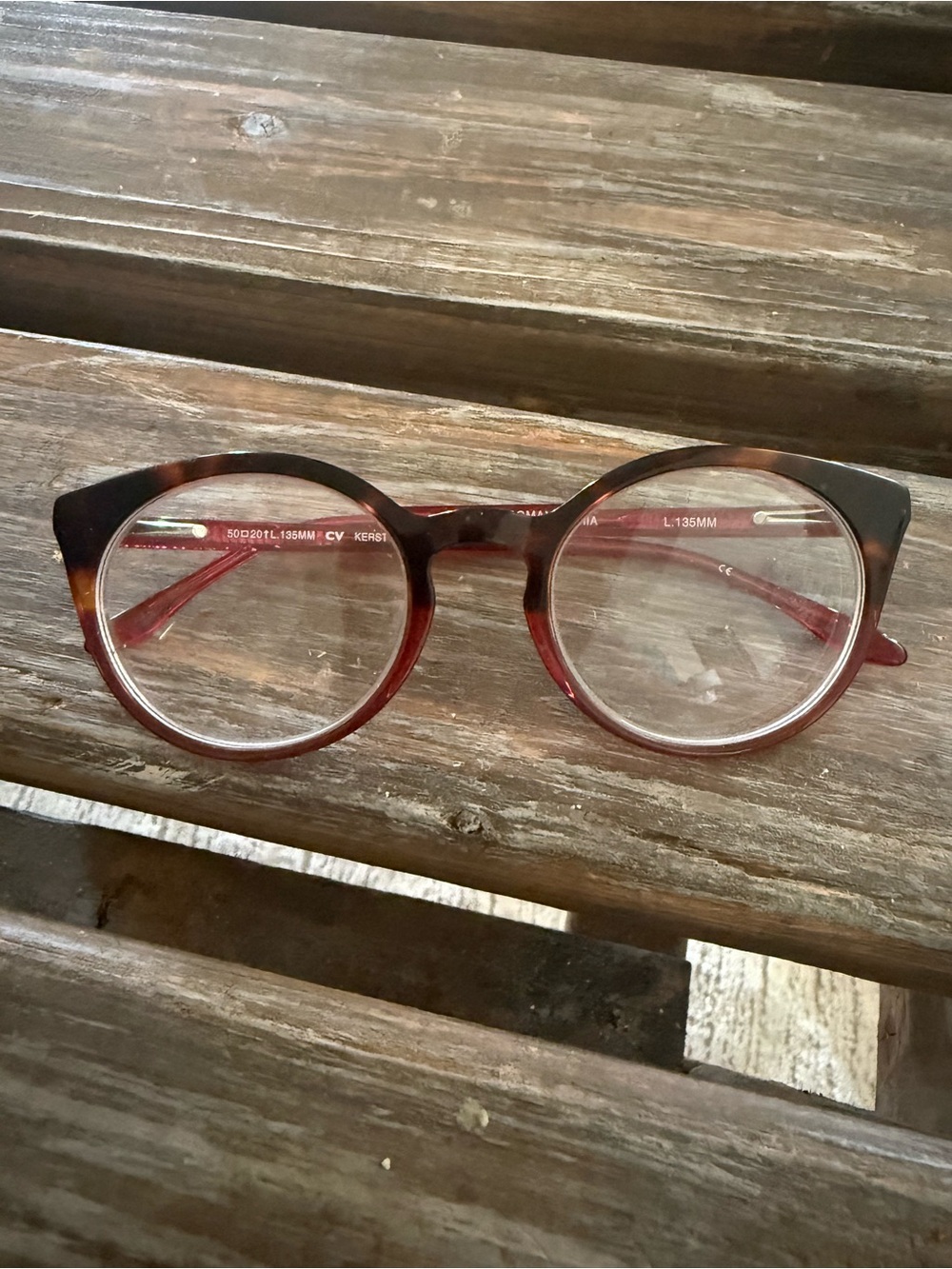 BCBGMaxAzria Round Tortoiseshell Glasses - Brown/Red